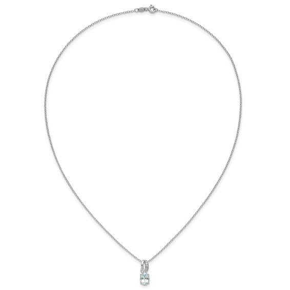 SS Aquamarine & Diamond Pend