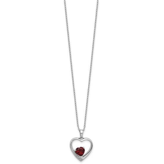 Heart Gemstone & Diamond Pendant Necklaces