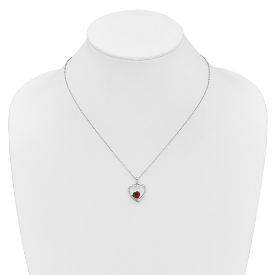 Heart Gemstone & Diamond Pendant Necklaces