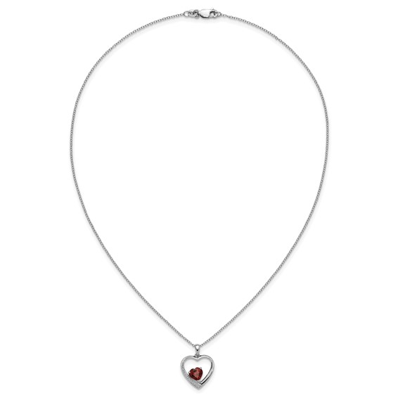 Heart Gemstone & Diamond Pendant Necklaces