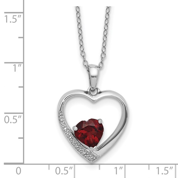 Heart Gemstone & Diamond Pendant Necklaces