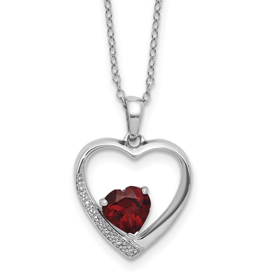 Heart Gemstone & Diamond Pendant Necklaces