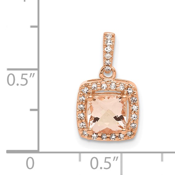 10kr Morganite and Diamond Pendant
