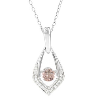 SS Morganite & Diamond Pend