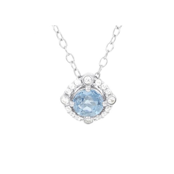 10kr White Sapphire Pend Necklace