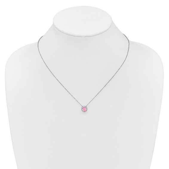 SS Pink & White CZ Pend