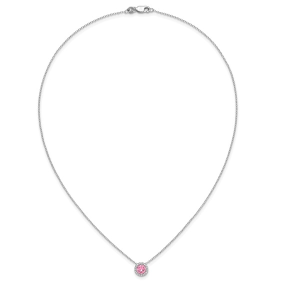 SS Pink & White CZ Pend