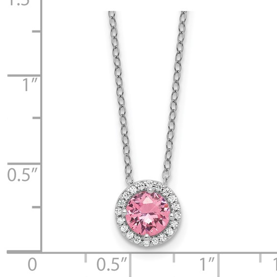 SS Pink & White CZ Pend