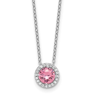 SS Pink & White CZ Pend