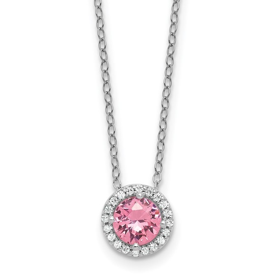 SS Pink & White CZ Pend