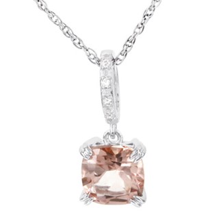 10k Rose Blush Topaz & Diamond Pendant Necklace