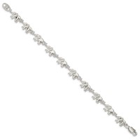 Sterling Silver Polished Elephants Bracelet - 7in view 2