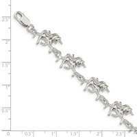 Sterling Silver Polished Unicorns Bracelet - 7in view 3