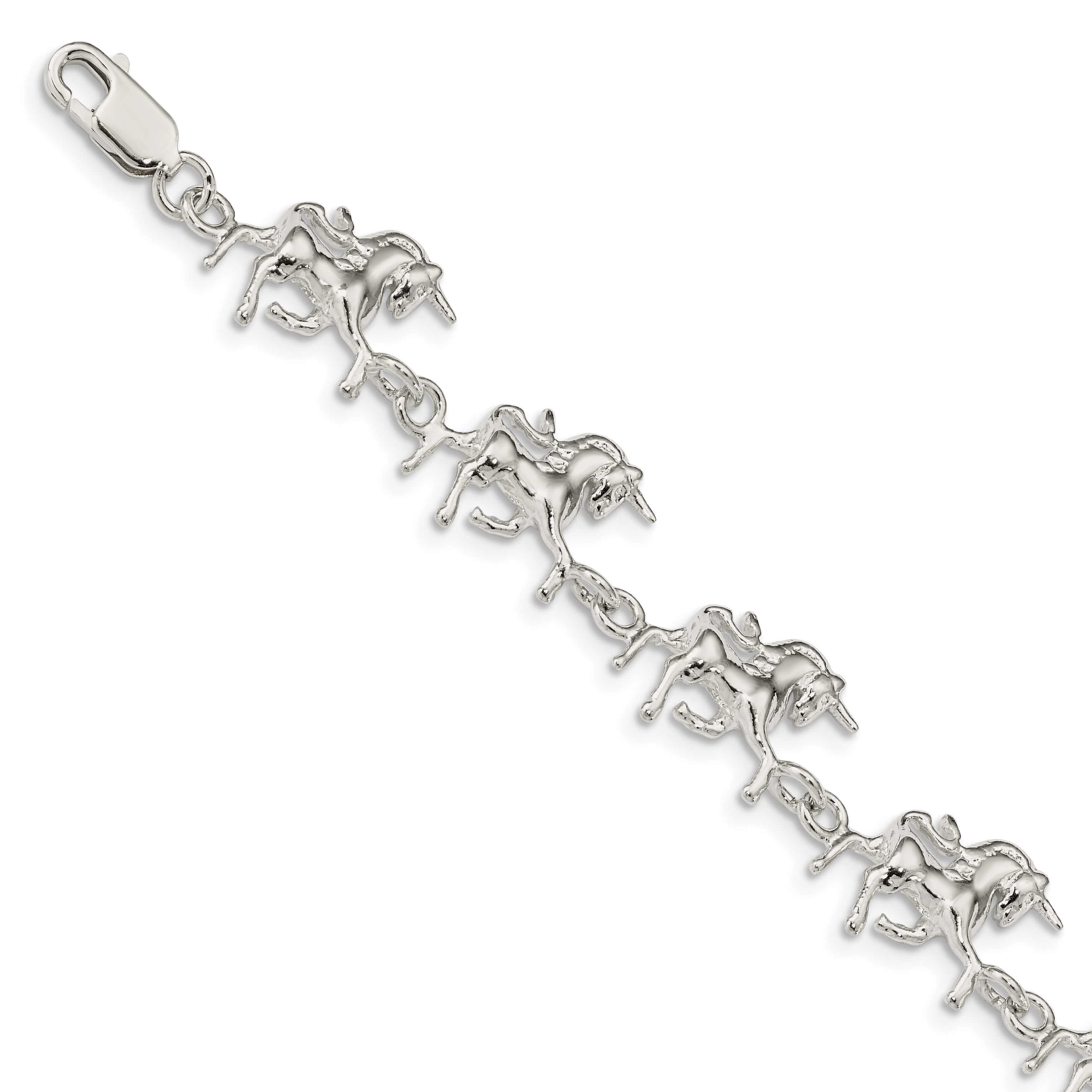 Sterling Silver Unicorns Bracelet (QA14-7)