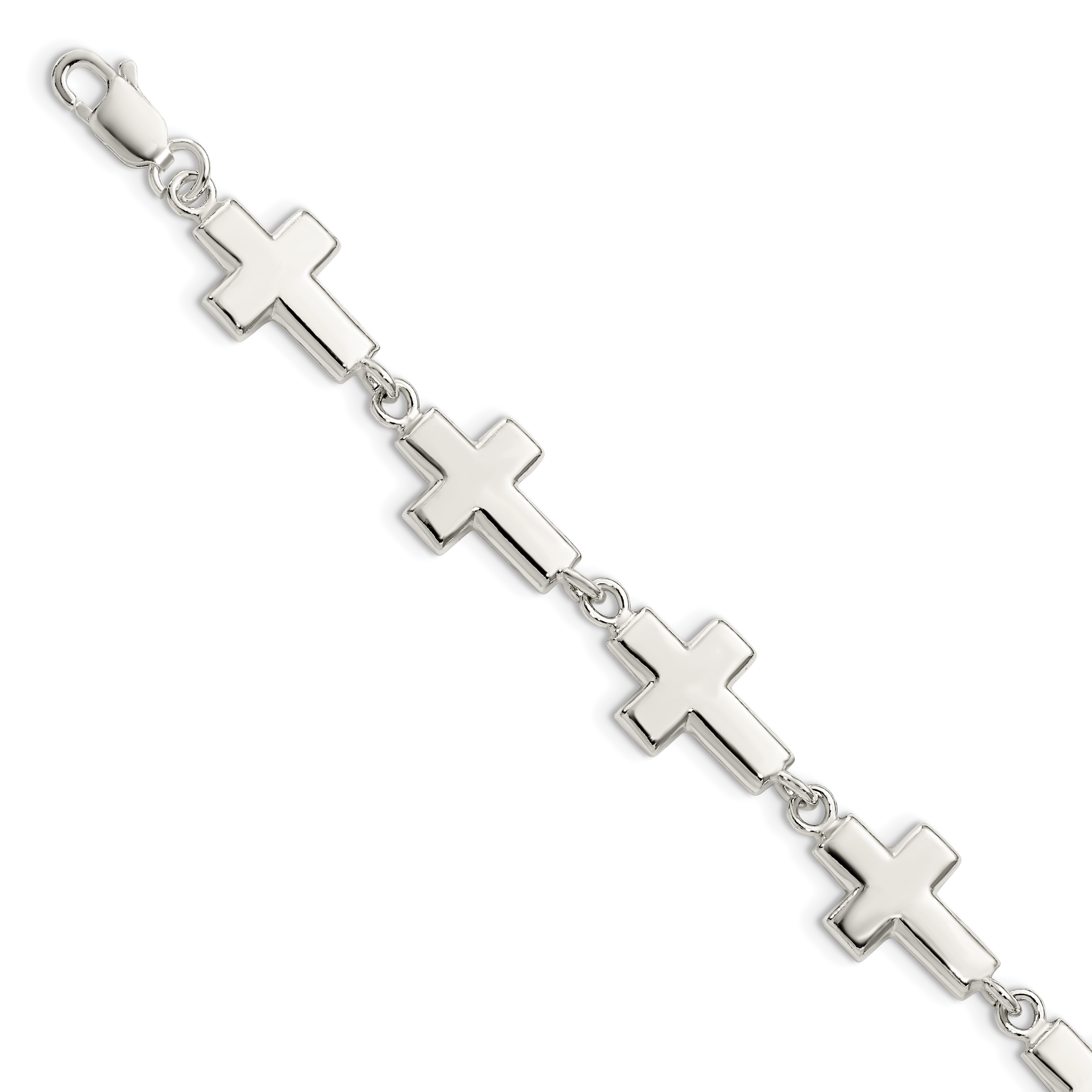 Sterling Silver Crosses Bracelet (QA25-7)