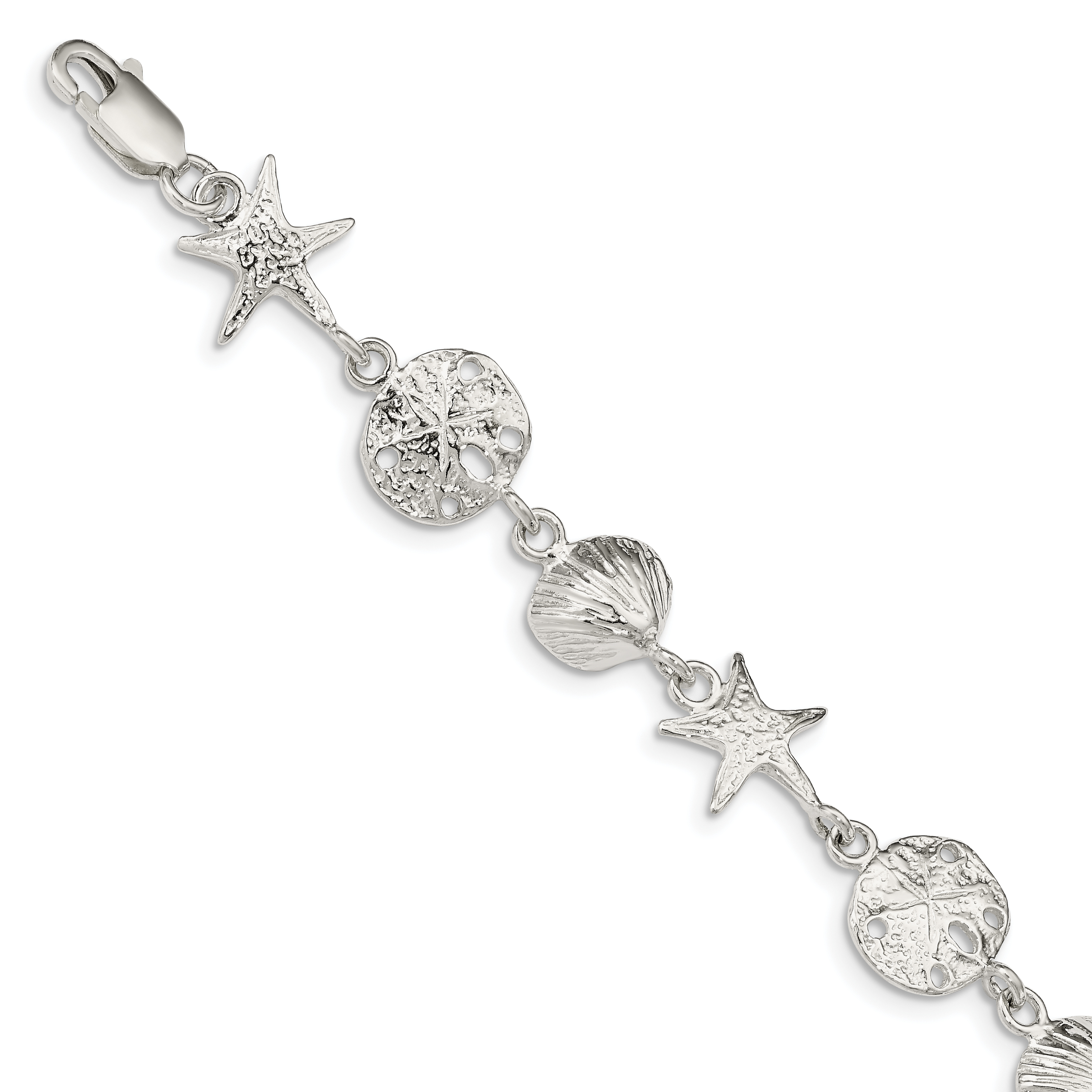 Sterling Silver Seashells Bracelet (QA29-7)