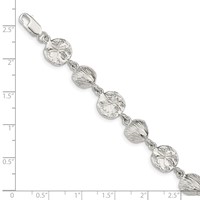 Sterling Silver Polished Seashells and Sand Dollars Bracelet, 7" view 3