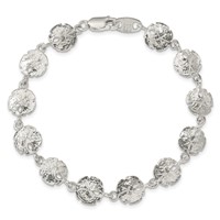 Sterling Silver Polished Sand Dollars Bracelet - 7in view 4