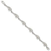 Sterling Silver Polished Manatees Bracelet - 7in view 2