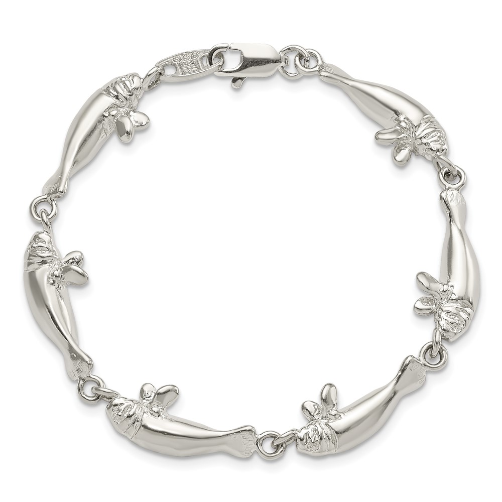 Sterling Silver Manatees Bracelet (QA36-7)