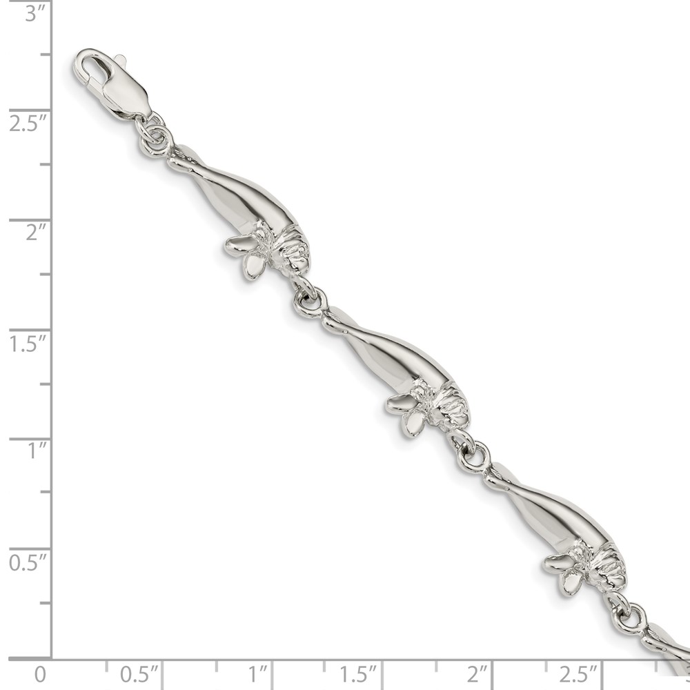 Sterling Silver Manatees Bracelet (QA36-7)