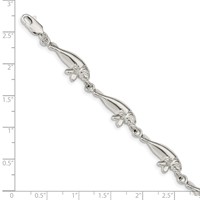 Sterling Silver Polished Manatees Bracelet - 7in view 3