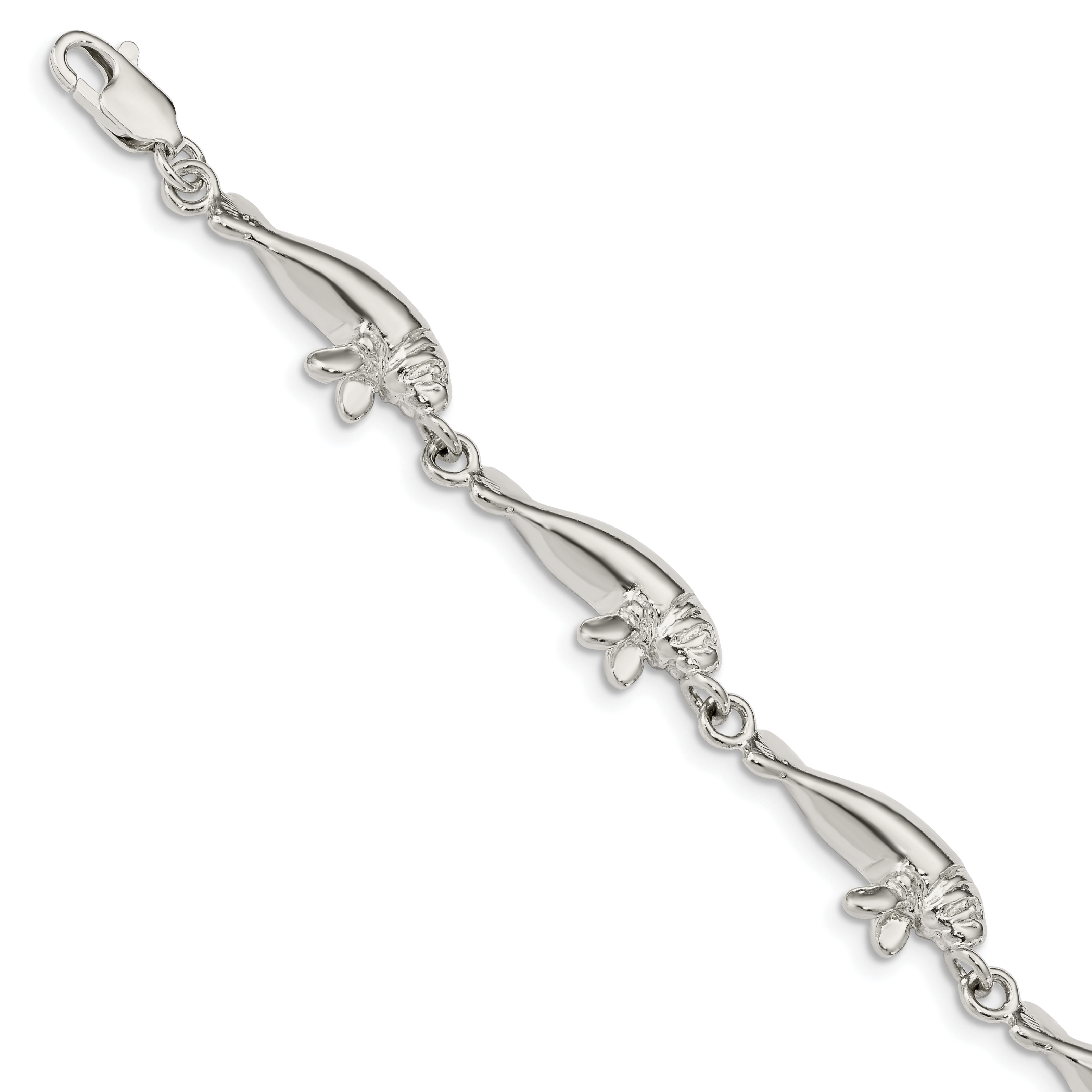 Sterling Silver Manatees Bracelet (QA36-7)