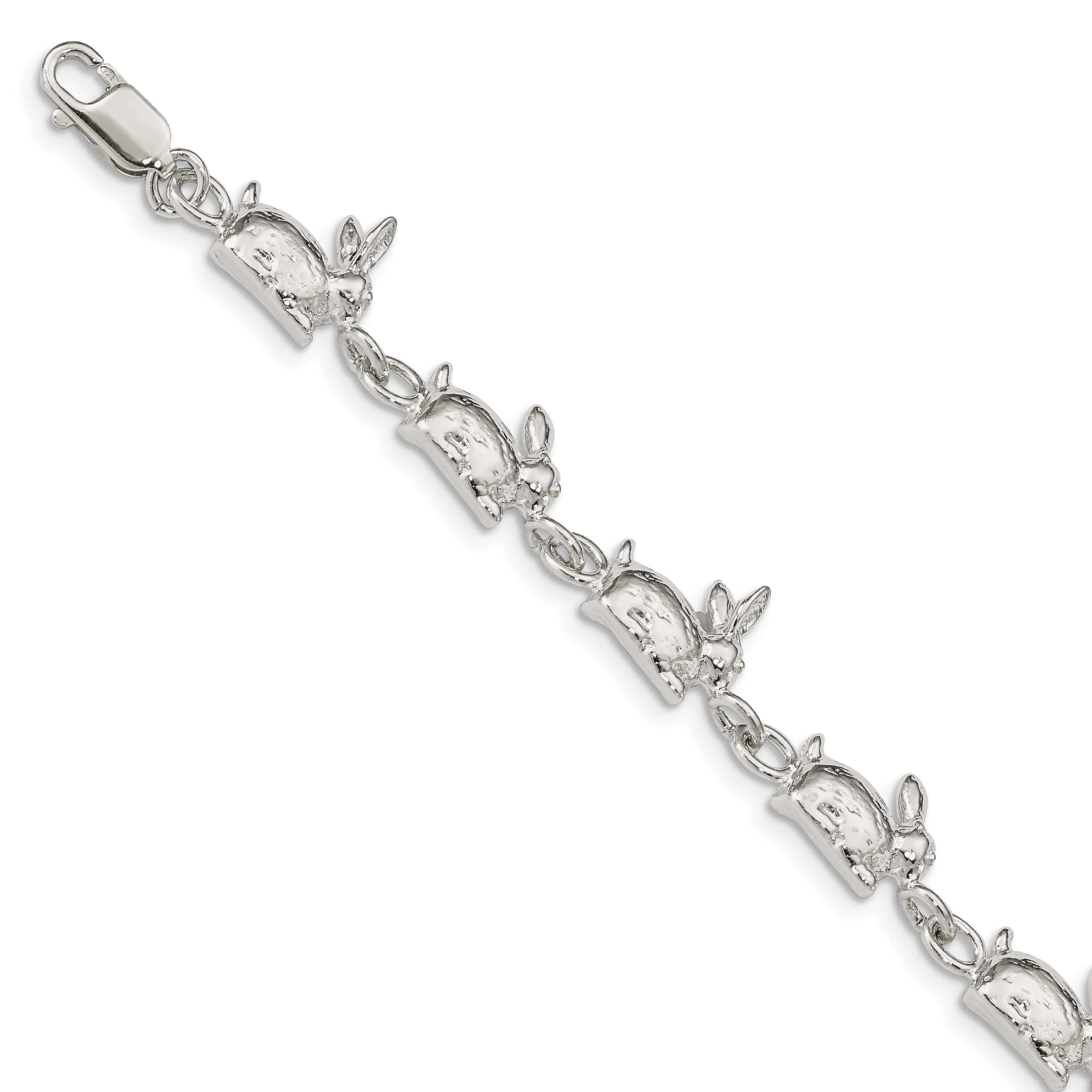 Sterling Silver Rabbits Bracelet (QA4-7)
