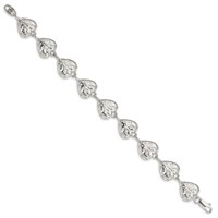 Sterling Silver Fancy Filigree Heart Bracelet, 7" view 2