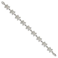 Sterling Silver Polished Frogs Bracelet - 7in view 2