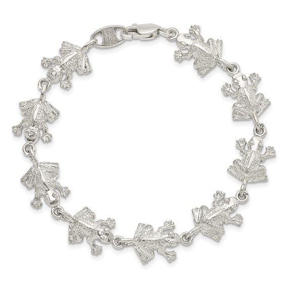 Sterling Silver Frogs Bracelet