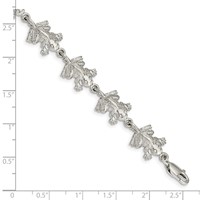 Sterling Silver Polished Frogs Bracelet - 7in view 3