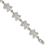 Sterling Silver Polished Frogs Bracelet - 7in view 1