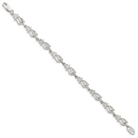 Sterling Silver Polished Cats Bracelet, 7" view 2