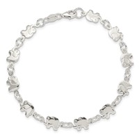 Sterling Silver Polished Elephants Bracelet, 7.5" view 4
