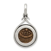 Ancient Coins Sterling Silver and Bronze Antiqued Widow's Mite Coin Pendant with a Certificate of Authenticity view 1