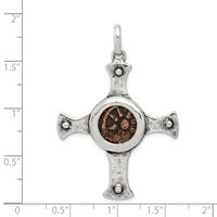 Ancient Coins Sterling Silver and Bronze Antiqued Widow's Mite Coin Cross Pendant with a Certificate of Authenticity view 4