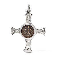 Ancient Coins Sterling Silver and Bronze Antiqued Widow's Mite Coin Cross Pendant with a Certificate of Authenticity view 5