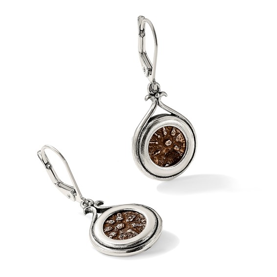 Ancient Coins Sterling Silver and Bronze Antiqued Widow's Mite Coin Leverback Dangle Earrings with a Certificate of Authenticity