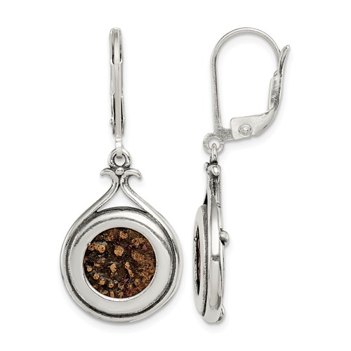 Ancient Coins Sterling Silver and Bronze Antiqued Widow's Mite Coin Leverback Dangle Earrings with a Certificate of Authenticity
