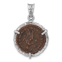Ancient Coins Sterling Silver and Bronze Antiqued Roman Constantine L Coin Pendant with a Certificate of Authenticity view 3