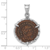 Ancient Coins Sterling Silver and Bronze Antiqued Roman Constantine L Coin Pendant with a Certificate of Authenticity view 4