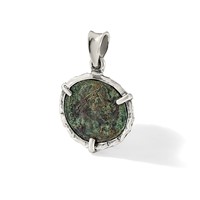 Ancient Coins Sterling Silver and Bronze Antiqued Roman Constantine L Coin Pendant with a Certificate of Authenticity view 5
