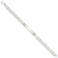 Sterling Silver Polished Engravable Anchor Link 41x 7mm Plate ID Bracelet, 8" view 2
