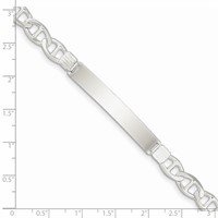 Sterling Silver Polished Engravable Anchor Link 41x 7mm Plate ID Bracelet, 8" view 4