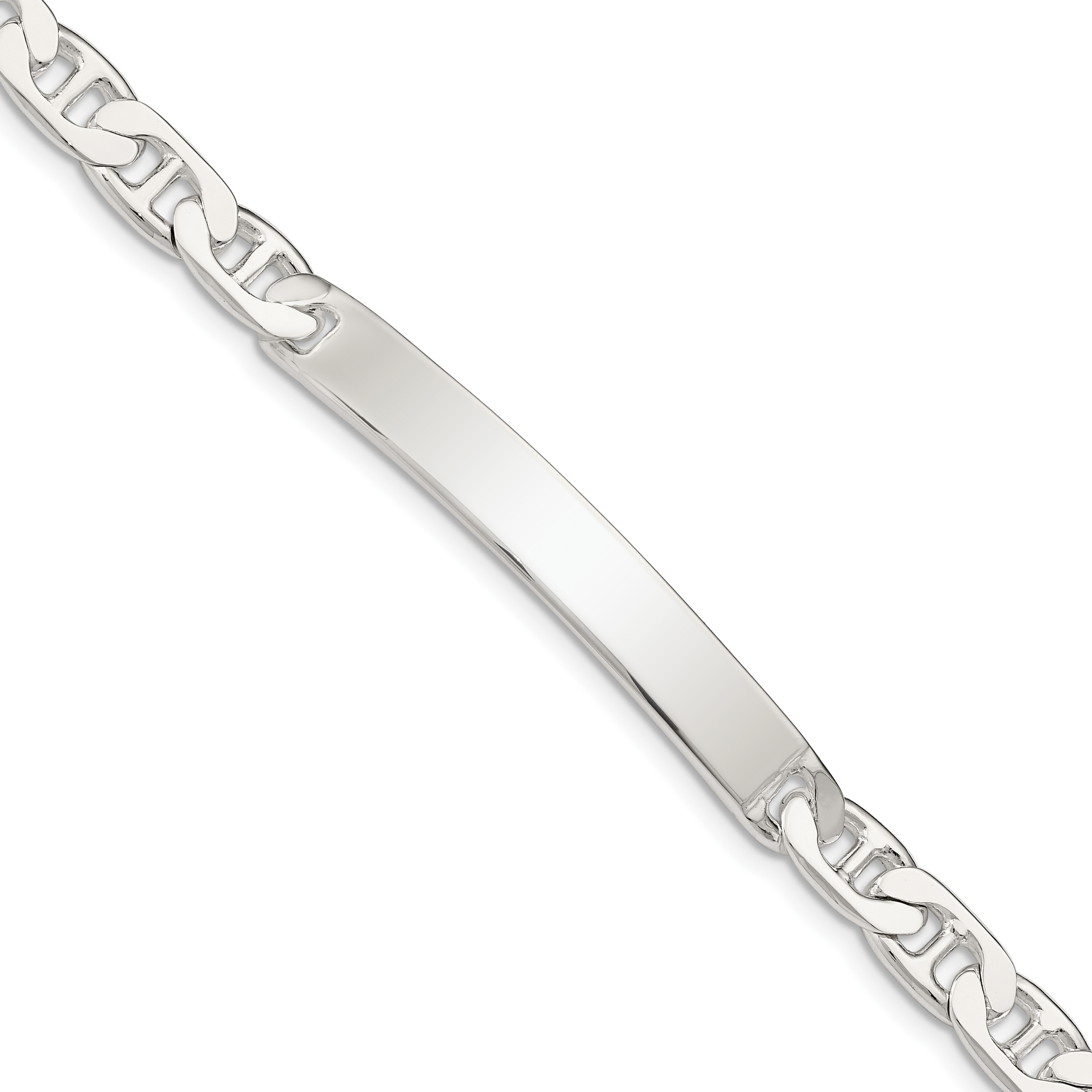 Sterling Silver Anchor ID Bracelet (QAD180-7)