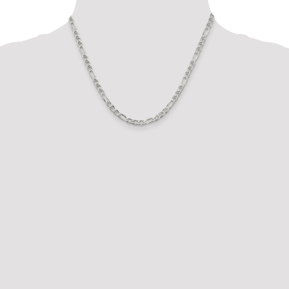 Sterling Silver 3.75mm Figaro Anchor Chain (QAF100-18)