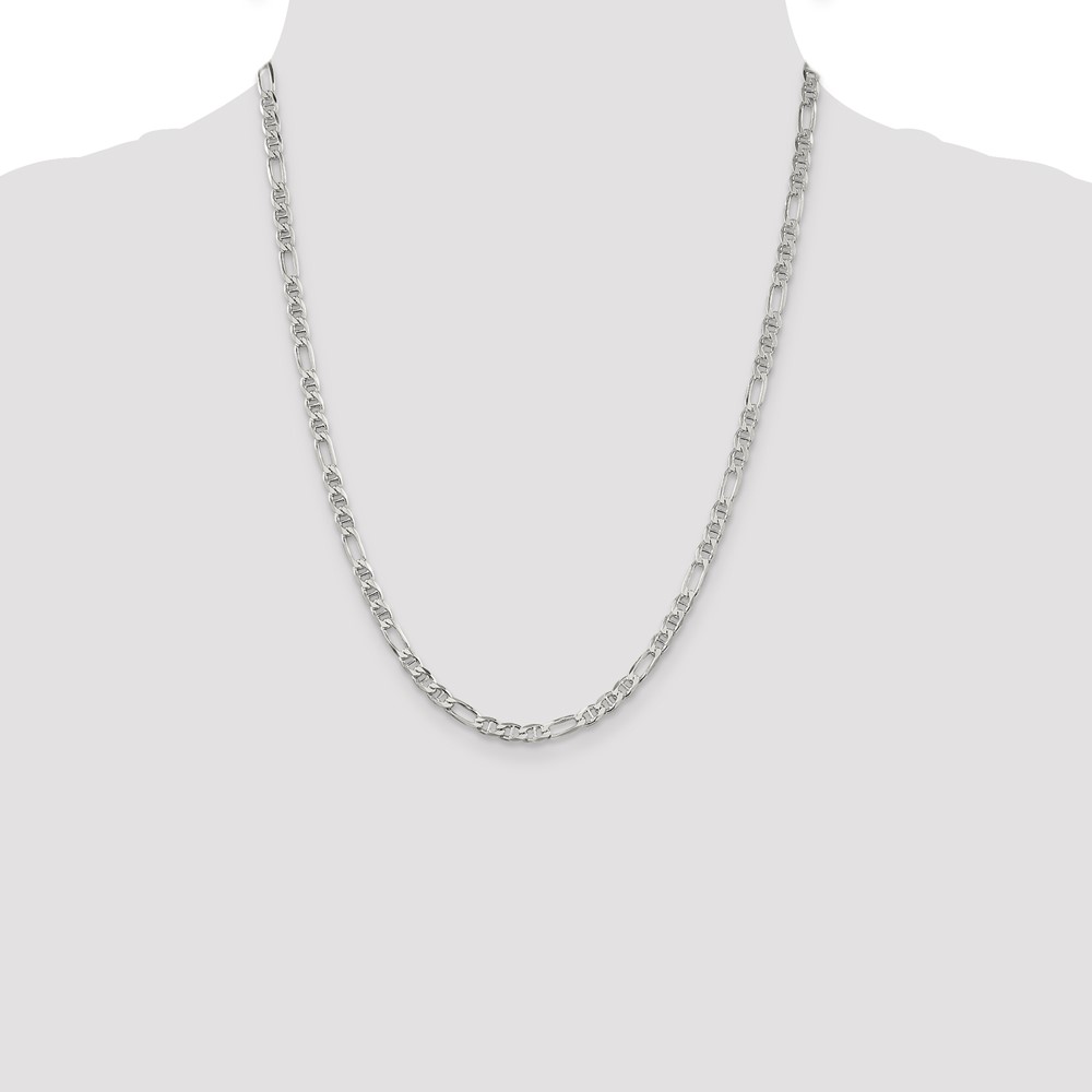 Sterling Silver 3.75mm Figaro Anchor Chain (QAF100-22)