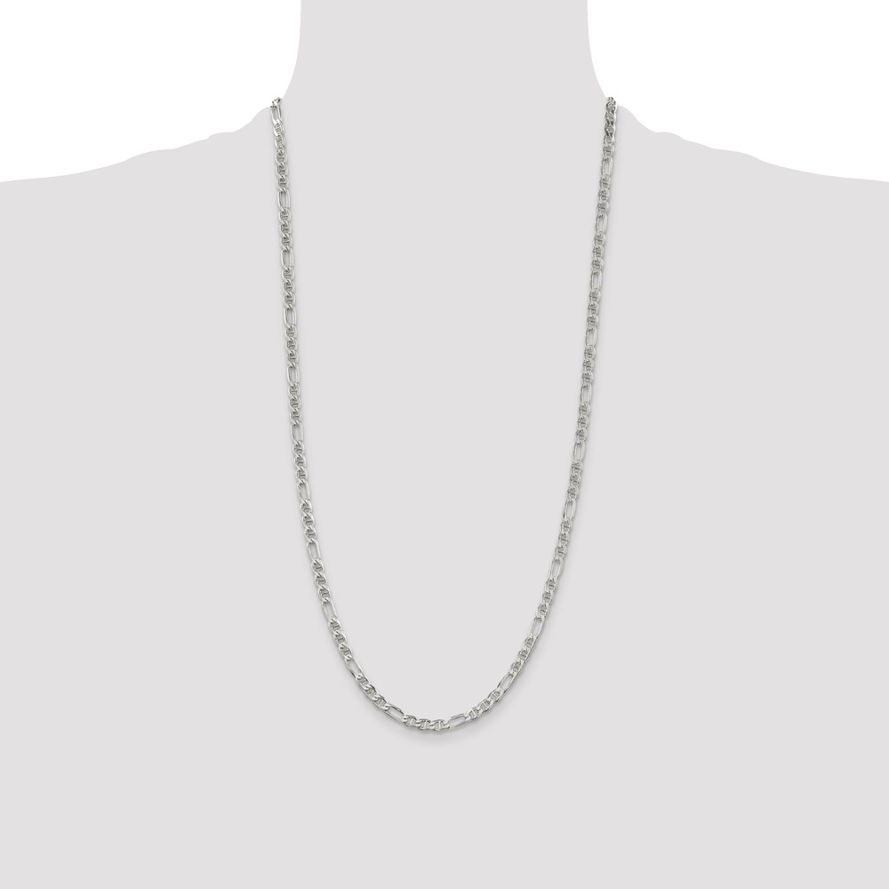 Sterling Silver 3.75mm Figaro Anchor Chain (QAF100-28)