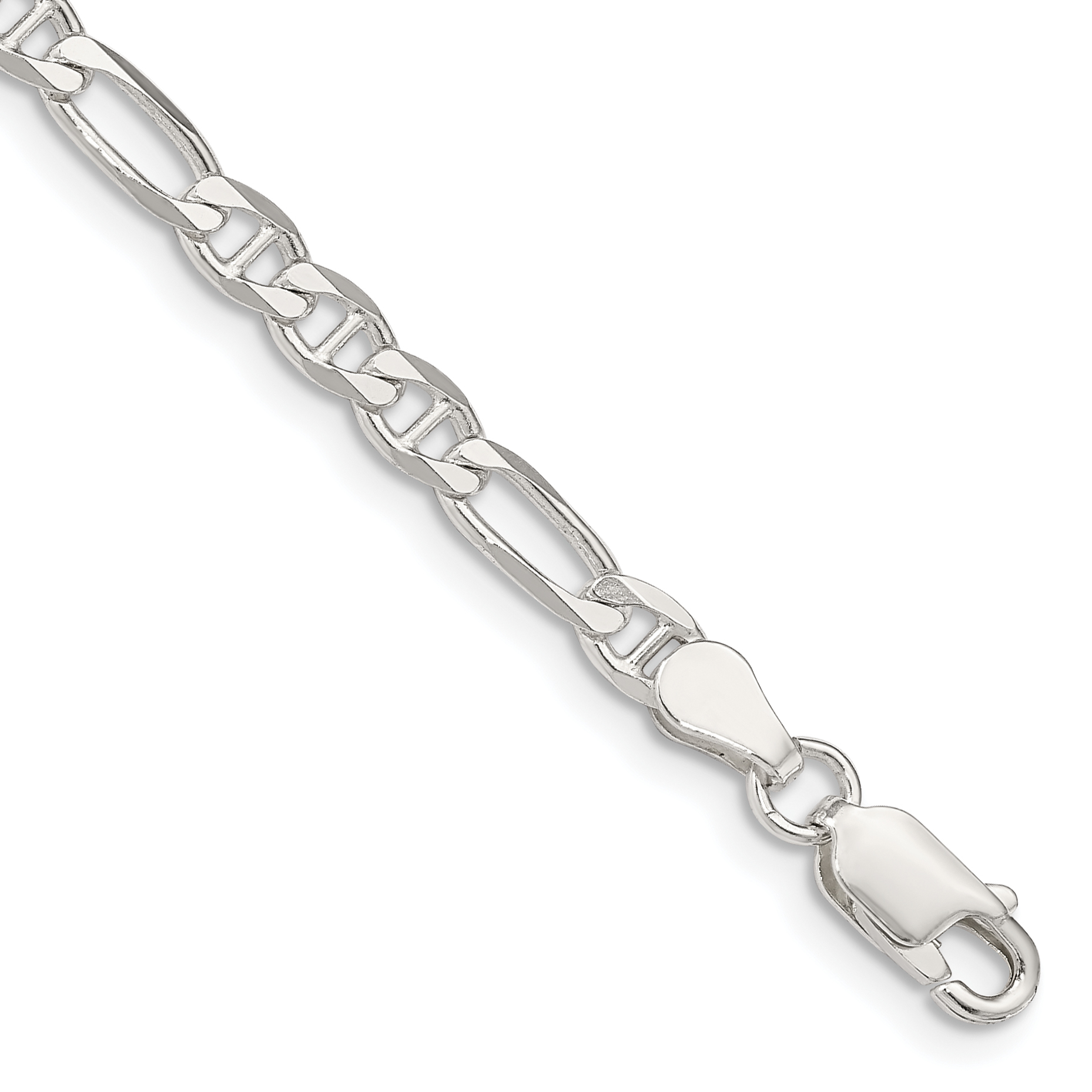 Sterling Silver 3.75mm Figaro Anchor Chain (QAF100-7)